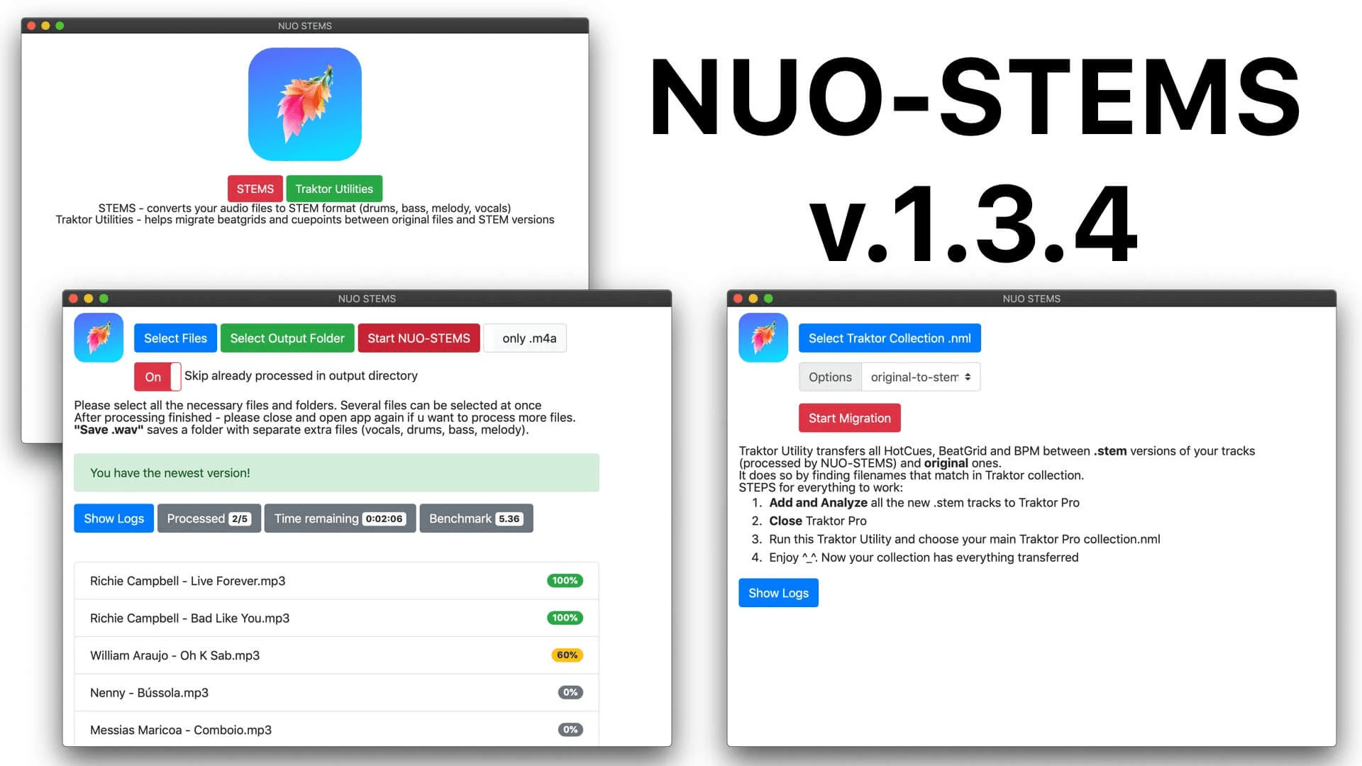 NUO-STEMS version 1.0.0 interface